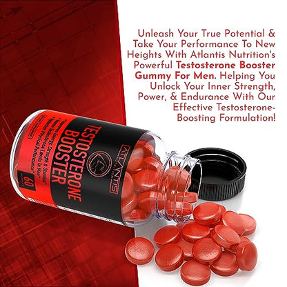 Testosterone Booster For Men Gummies - Enhances Strength & Stamina - Optimizes