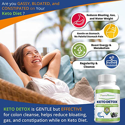 Power By Naturals Keto Colon Cleanser & Detox - Rapid Weight Loss Pills, Gut Health