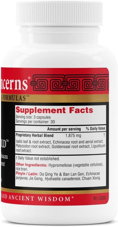 Health Concerns Isatis Gold - Immune System Support & Respiratory Tract Supplements - Echinacea, Platycodon, Goldenseal & Ligusticum Root Extract - 90 Capsules