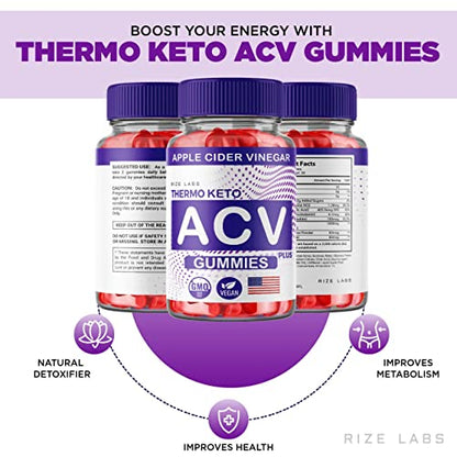 rize labs (2 Pack) Thermo Keto Gummies - ACV for Advanced Weight Loss with Apple Cider