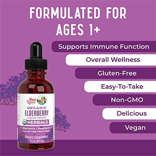 MaryRuth Organics Elderberry Syrup | USDA Organic Elderberry | Sugar Free Adults & Kids