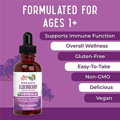 MaryRuth Organics Elderberry Syrup | USDA Organic Elderberry | Sugar Free Adults & Kids