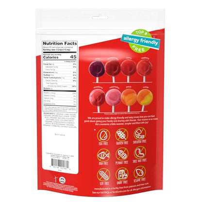YumEarth Organic Pops Variety Pack, 50 Fruit Flavored Favorites Lollipops, Allergy Friendly