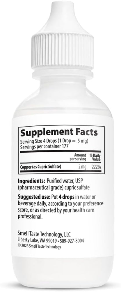 Taste N' Score Copper Liquid Ionic Supplement; 100% Pure; 2 mg; 177 Servings