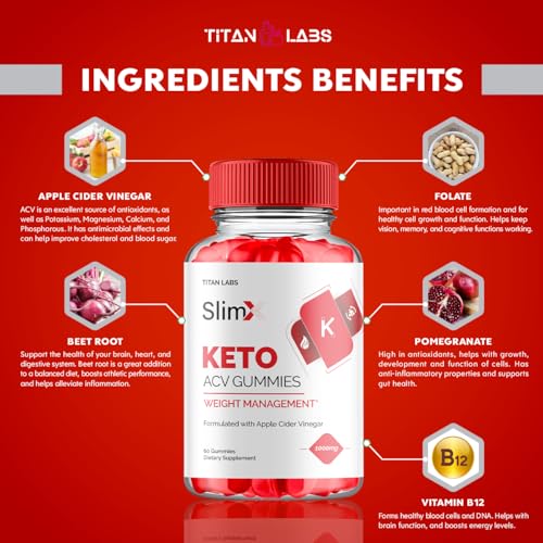 (3 Pack) SlimX Keto ACV Gummies, SlimX Keto ACV Advanced Weight Loss 1000MG Apple