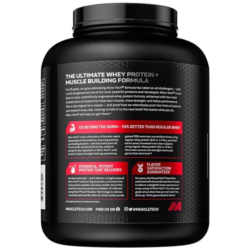 MuscleTech Whey Protein Powder | MuscleTech Nitro-Tech | Isolate & Peptides