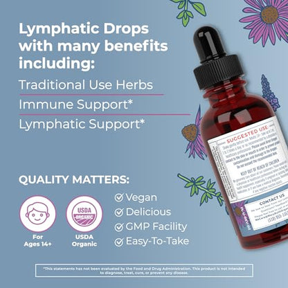 MaryRuth Organics Lymphatic Support Drops, USDA Organic Immune Support Supplement