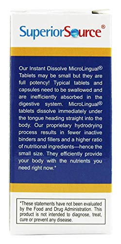 Superior Source Vitamin K2 MK-7 (Menaquinone-7), 100 mcg, Quick Dissolve MicroLignual