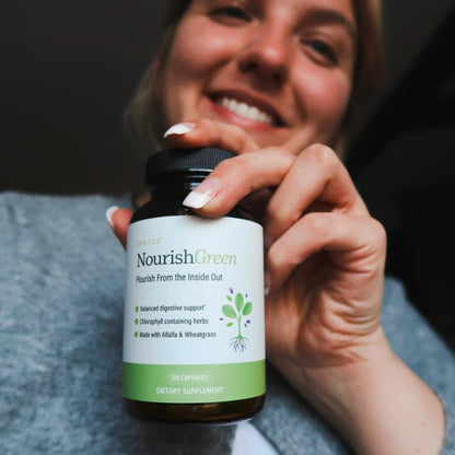 SPRIGS NourishGreen Detoxification Supplement, 120 Capsules | Natural Organic Herbs & Greens for a Daily Detox to Support Your Liver & Mitochondria | Balance Your Body's Internal Environment