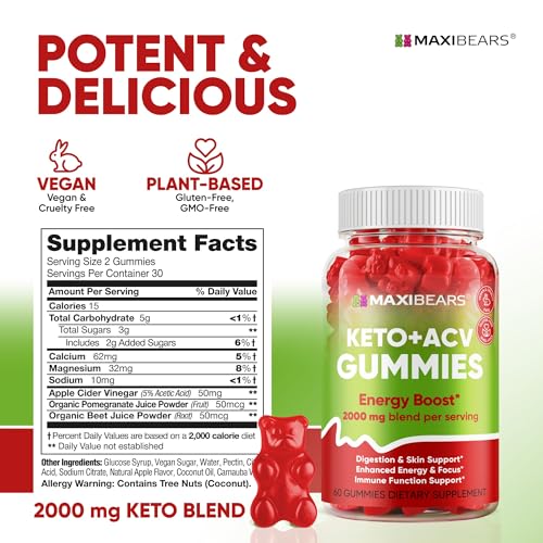 Keto Gummies - Delicious Low-Carb Snack to Boost Ketosis, Metabolism & Energy