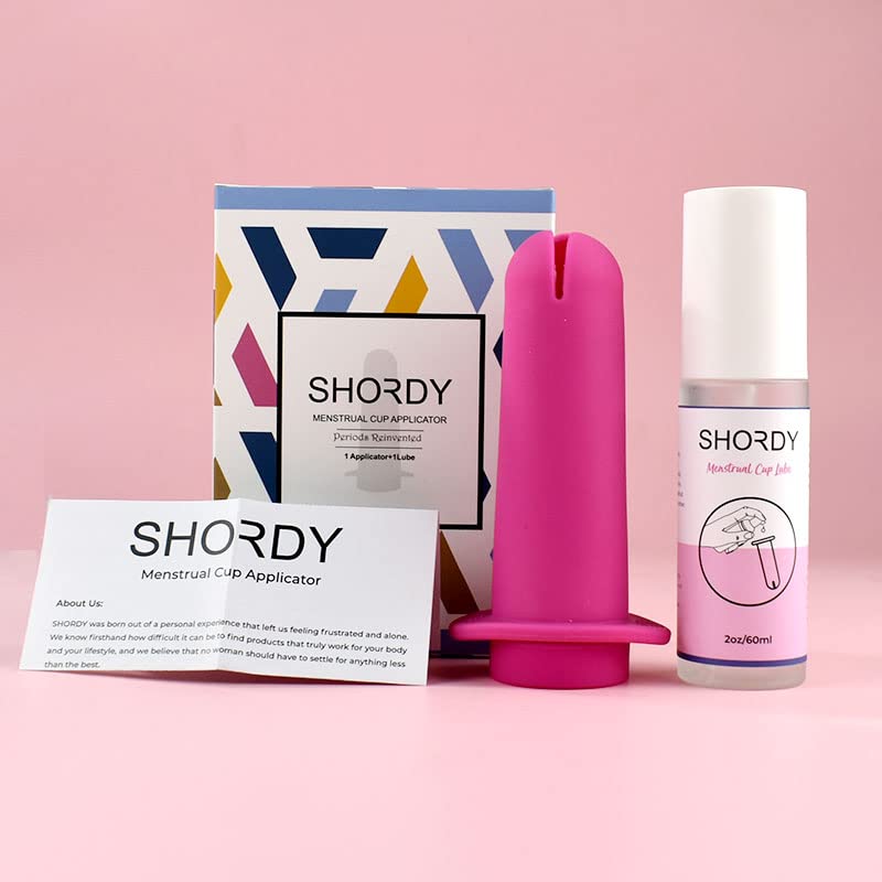 SHORDY Applicator Tool for Menstrual Cups for Easy Insertion with Lube Gel, Reusable Period Cup