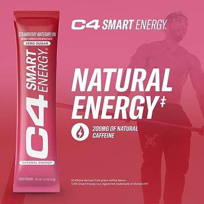 C4 Smart Energy Powder Stick Packs - Sugar Free Performance Fuel & Nootropic Brain