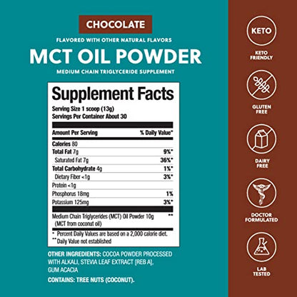 Perfect Keto MCT Oil Powder, Medium Chain Triglycerides, Ketogenic Non-Dairy Coffee