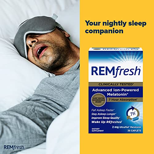 REMfresh 2mg Advanced Melatonin Sleep Aid Supplement (36 Caplets)