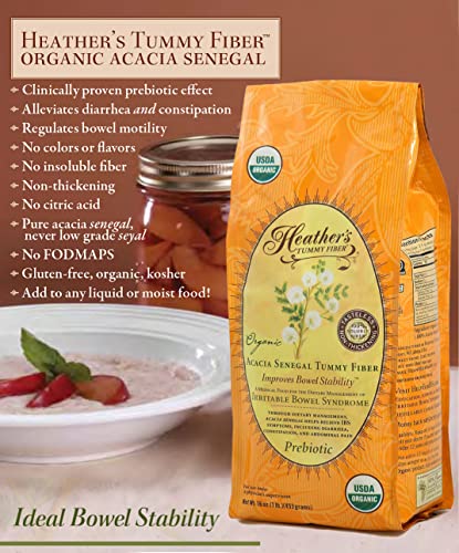 Heather's Tummy Fiber Organic Acacia Senegal for IBS, 16 Ounce Pouch ( 2 pack )