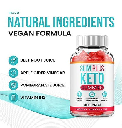(5 Pack) Slim Plus Keto ACV Gummies - Official - Keto Slim Plus ACV Advanced Weight