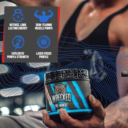 Huge Supplements Wrecked Pre-Workout, 30G+ Ingredients Per Serving to Boost Energy