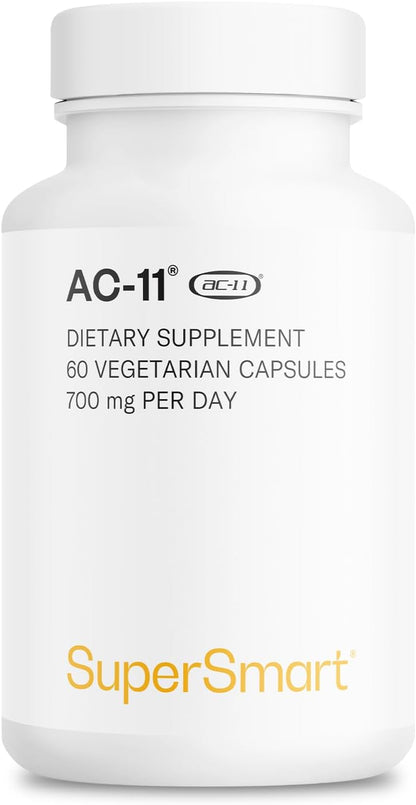Supersmart AC-11 Supplement 700mg per Day (Cat's Claw Extract) - Uncaria Tomentosa Bark | Non-GMO & Gluten Free - 60 Vegetarian Capsules | Extract from Uncaria tomentosa with plant bioactive ingredients - 60 capsules