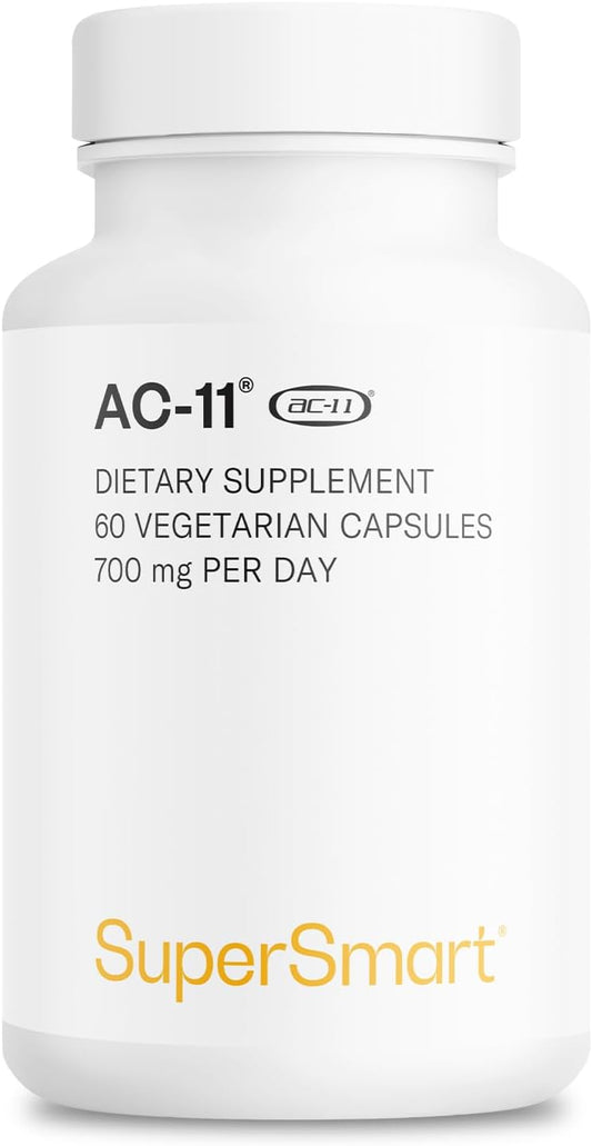 Supersmart AC-11 Supplement 700mg per Day (Cat's Claw Extract) - Uncaria Tomentosa Bark | Non-GMO & Gluten Free - 60 Vegetarian Capsules | Extract from Uncaria tomentosa with plant bioactive ingredients - 60 capsules