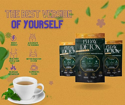 Dharma Nutrition Detox Tea 15 Day Natural Cleanse - Organic, Digestive Tea, CCF Tea