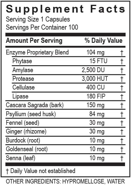 TRANSFORMATION THE GENESIS OF GOOD HEALTH Enzymes ReleaseZyme Blend Supplement with Natural Herbs, Advanced Digestive Support Formula with Protease, Helps Break Down Proteins, Plant Based Enzymes, 100