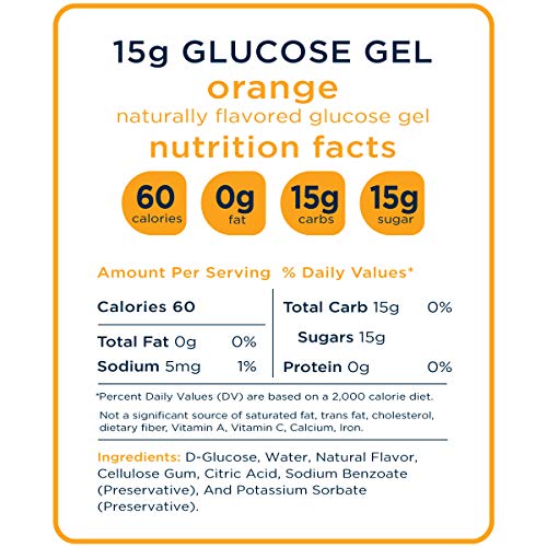 Transcend Glucose Gel Packs - Orange, 60 Pack (1.1oz Each) - FSA/HSA