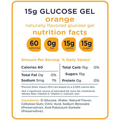 Transcend Glucose Gel Packs - Orange, 60 Pack (1.1oz Each) - FSA/HSA
