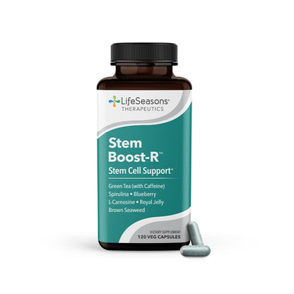 LifeSeasons Stem Boost-R - Stem Cell Support - Naturally Repair Damaged Tissue - Vitamin Supplement Rich in Antioxidants - Royal Jelly, Spirulina, Blueberry, Brown Seaweed & L-Carnosine - 120 Capsules