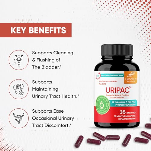 Sandhu's Uripac 35 Vegetarian Capsules with 9X High Strength 240mg Cranberry