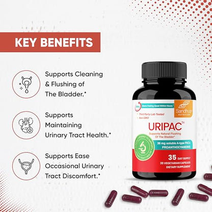Sandhu's Uripac 35 Vegetarian Capsules with 9X High Strength 240mg Cranberry