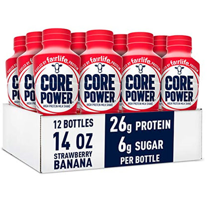 Core Power Fairlife 26g Protein Milk Shakes, Ready To Drink for Workout Recovery, Strawberry