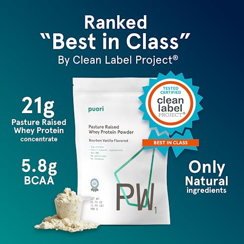 Puori Whey Protein Powder - Bourbon Vanilla - PW1 Pasture Raised, Grass-Fed & Non
