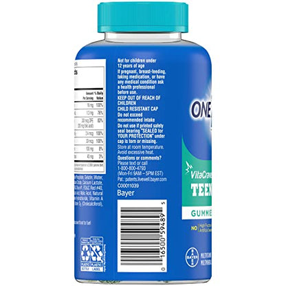 One A Day Teen for Him Multivitamin Gummies, Gummy Multivitamins with Vitamin A, C, D