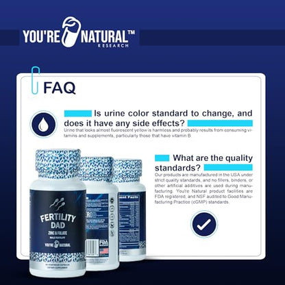 YOU'RE NATURAL Male Fertility Vitamins, Optimal Sperm Count, Motility, and Strength, Ashwagandha