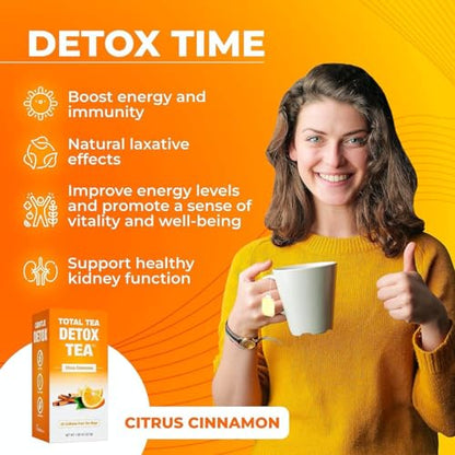 Total Tea SIimming Detox Tea Caffeine Free - 25 Day Detox Tea - Herbal Tea