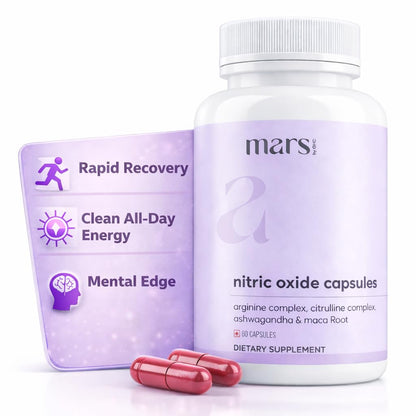 mars by GHC Growth Max Combo | Nitric Oxide Capsules + SurgeMax Capsules | Performance & Vitality Support | 120 Capsules | Pack of 1