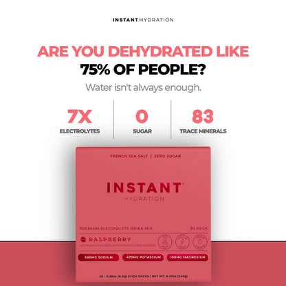 Instant Hydration Electrolytes Powder Packets - Watermelon Electrolyte Drink Mix - Zero Sugar - Keto, Vegan, Gluten-Free, Non-GMO - Boost Recovery, Brain Health, Muscle & Tissue Support- 30 Sticks