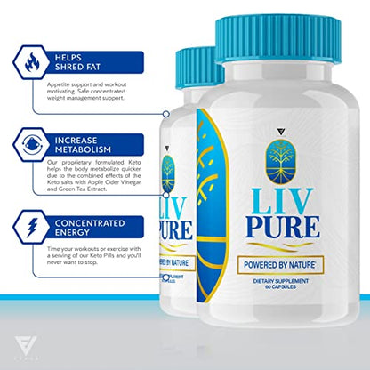 (5 Pack) Liv Pure Pills, Livpure Liver Detox Cleanse Management Capsules Advanced Formula