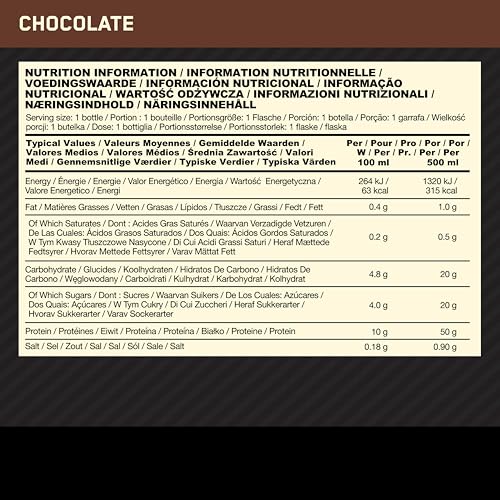 Optimum Nutrition High Protein Shake Bottles, Ready To Drink Healthy Snacks, No added