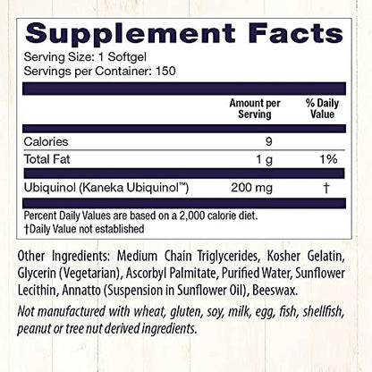 Healthy Origins Ubiquinol (Active Form of CoQ10), 200 mg - Activated Form of CoQ10