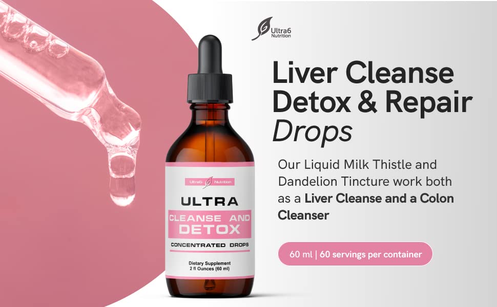Liver Cleanse Detox & Repair Drops with Milk Thistle Extract, Dandelion Root Extract & Artichoke