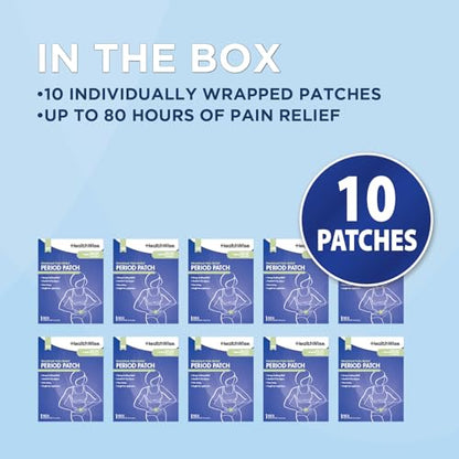 HealthWise Menstrual Pain Relief Period Patch | 10% Menthol | Strong, Soothing Relief
