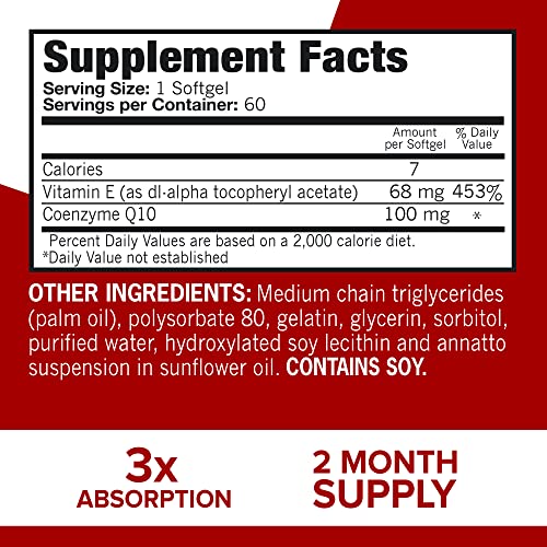 Qunol Ultra CoQ10 100mg Softgels- 3x Better Absorption Coenzyme Q10 Supplements