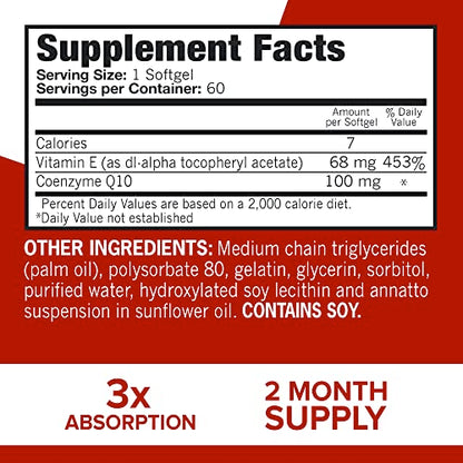 Qunol Ultra CoQ10 100mg Softgels- 3x Better Absorption Coenzyme Q10 Supplements
