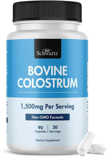 Colostrum Capsules 1500mg Per Serving, Grass-Fed, from First Milking, 90ct