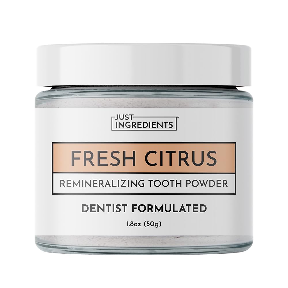 Just Ingredients Remineralizing Tooth Powder - Fluoride-Free, Whitens, Vegan, Clean - 1 oz Whitening