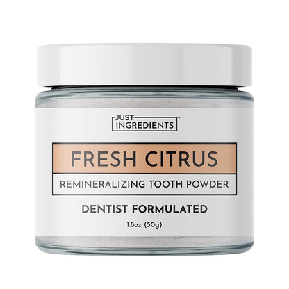 Just Ingredients Remineralizing Tooth Powder - Fluoride-Free, Whitens, Vegan, Clean - 1 oz Whitening