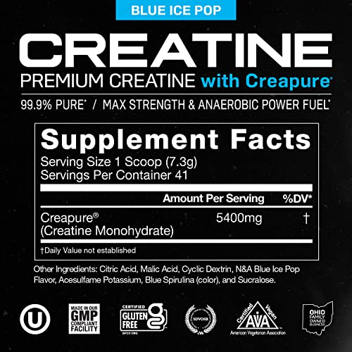Muscle Feast Creapure Creatine Monohydrate Powder, Vegan Keto Friendly Gluten-Free