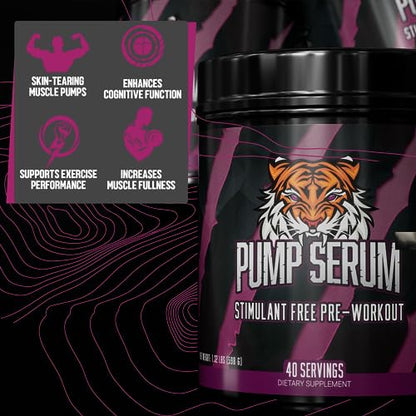 Huge Supplements Pump Serum, Stim Free Pre Workout and Nitric Oxide Booster