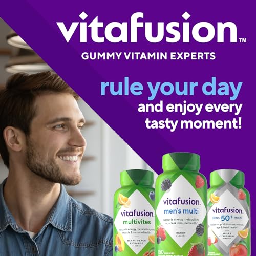 vitafusion Adult Gummy Vitamins for Men, Berry Flavored Daily Multivitamins